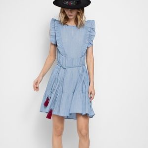 ZADIG & VOLTAIRE Blue Chambray Rousseau Dress XS